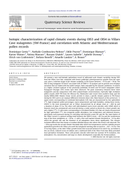 Isotopic characterization of rapid climatic events during