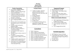 Writing Third Grade First Quarter Conventions Suggested Prompts
