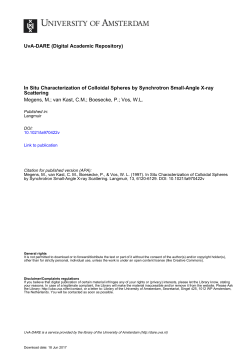 In Situ Characterization of Colloidal Spheres by - UvA-DARE