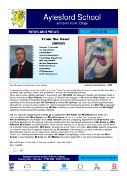 July 2015 Newsletter PDF File - Aylesford School and Sixth Form