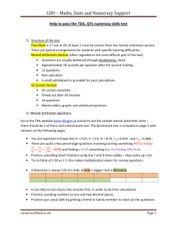 LDU &ndash; Maths, Stats and Numeracy Support