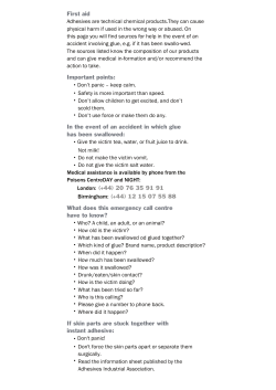 First aid Adhesives are technical chemical products.They can cause