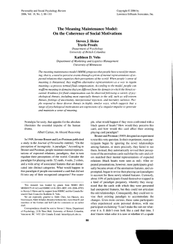The Meaning Maintenance Model - University of British Columbia