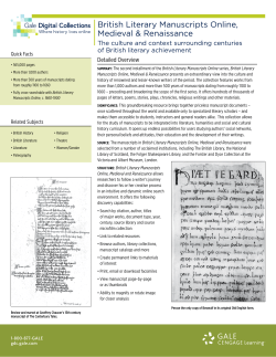 British Literary Manuscripts Online Medieval and Renaissance