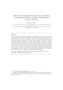 Behavioral and Evolutionary Perspectives on Impulsive