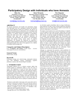 Participatory Design with Individuals who have Amnesia