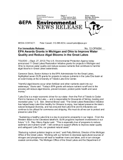 GLRI grants nutrients 2012 - Kawkawlin River Watershed Association
