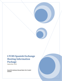 LTCHS Spanish Exchange - Host Package