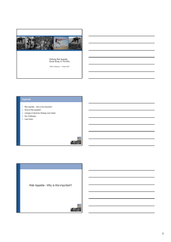 Defining risk appetite