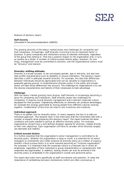 Staff diversity - Abstract of advisory report