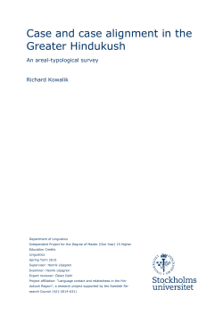 Case and case alignment in the Greater Hindukush