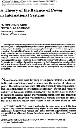 A Theory of the Balance of Power