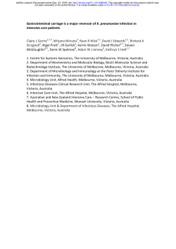 Gastrointestinal carriage is a major reservoir of K