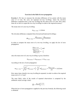 Exercises in the field of error propagation Exercise 1. We have to