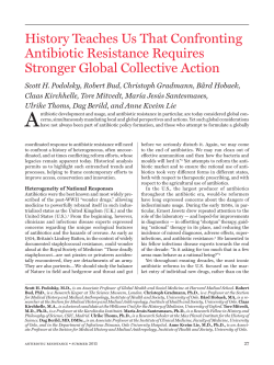 History Teaches Us That Confronting Antibiotic Resistance