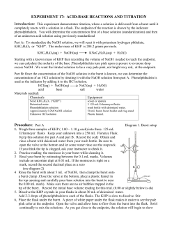 experiment 17: acid-base reactions and titration