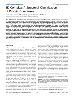 3D Complex: A Structural Classification of Protein Complexes