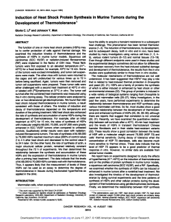 Induction of Heat Shock Protein Synthesis in