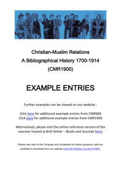 example entries - University of Birmingham