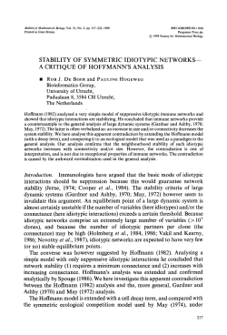 STABILITY OF SYMMETRIC IDIOTYPIC NETWORKS