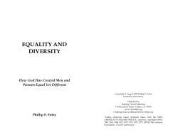 EQUALITY AND DIVERSITY How God Has Created Men and