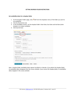 SETTING DROPBOX FOLDER RESTRICTIONS Set availability