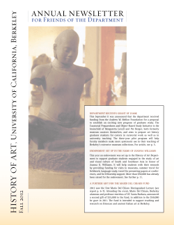 Newsletter 2012 - UC Berkeley History of Art Department
