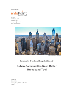 Urban Communities Need Better Broadband Too!