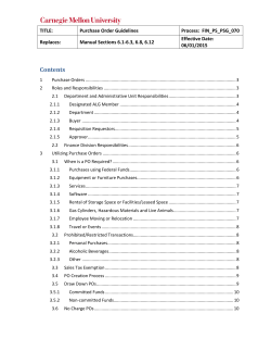 Purchase Order Guidelines