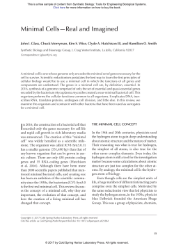 Synthetic Biology: Tools for Engineering Biological