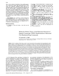 Molecular Orbital Theory of the Electronic Structure of Organic