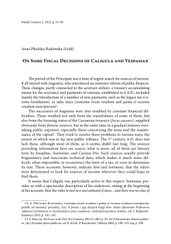 on some Fiscal decisions of caligula and vespasian