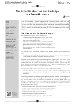 The tripartite structure and its design in a Tannaitic source