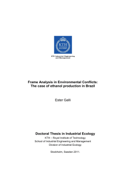 Frame Analysis in Environmental Conflicts: the case of ethanol