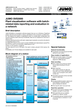 JUMO SVS3000 Plant visualization software with batch