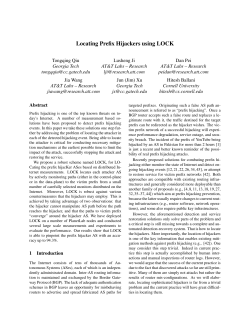 Locating Prefix Hijackers using LOCK