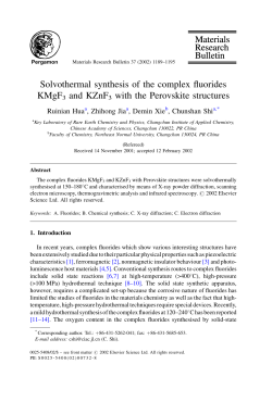 Solvothermal synthesis of the complex fluorides KMgF3 and KZnF3
