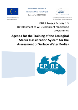 Agenda for the Training of the Ecological Status Classification