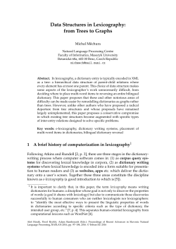 Data Structures in Lexicography: from Trees to Graphs