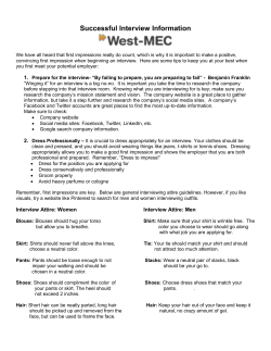 Successful Interview Information - West-MEC