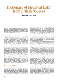 Dictionary of Medieval Latin from British Sources