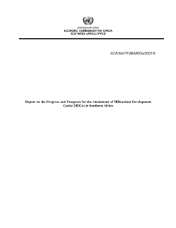 ECA/SA/TPUB/MDGs/2007/3 Report on the Progress and Prospects