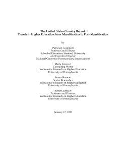 The United States Country Report: Trends in Higher