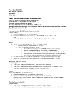 Unit 2: American Romanticism/Transcendentalism