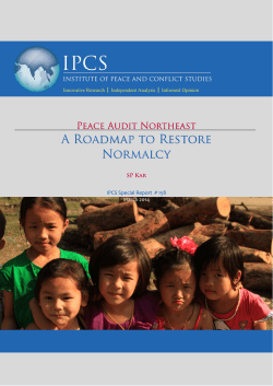 Peace Audit Northeast: A Roadmap to Restore Normalcy