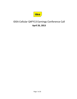 IDEA Cellular Q4FY13 Earnings Conference Call
