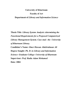 Library System Analysis - Khartoum Space