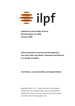 Fiscal Federalism in Bosnia and Herzegovina