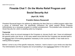 Fireside Chat 7: On the Works Relief Program and Social Security Act