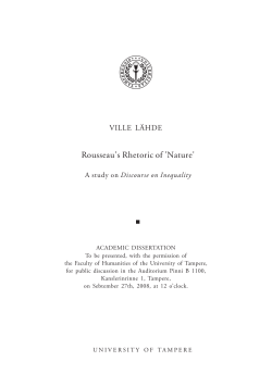 Rousseau`s Rhetoric of `Nature`